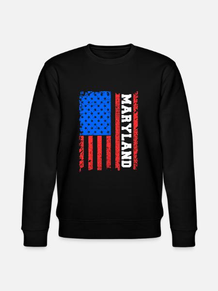 Maryland Usa flag gift - Stanley/Stella CHANGER Unisex Organic Sweatshirt - black