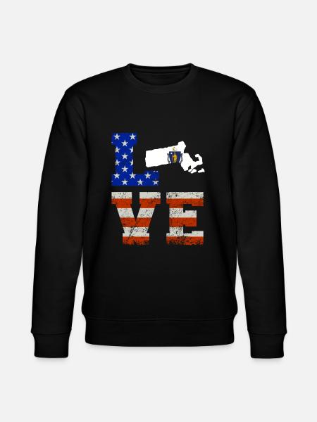 Love massachusetts gift - Stanley/Stella CHANGER Unisex Organic Sweatshirt - black