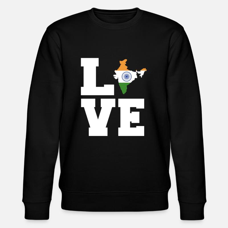Love India Gift - Stanley/Stella CHANGER Unisex Organic Sweatshirt - black