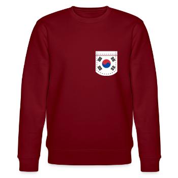 Etelä-Korean taskulahja - Stanley/Stella CHANGER unisex luomu-collegepaita - burgundin punainen - Edestä - Nik (191cm) & Marisol (170cm)