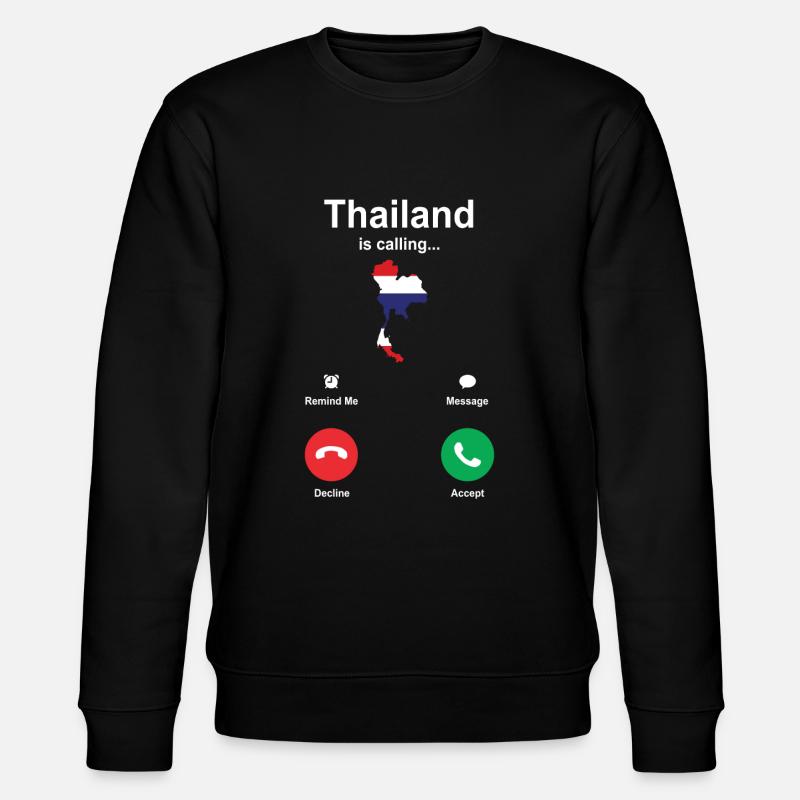Thailand Ruft Geschenk An - Stanley/Stella Unisex Bio-Sweatshirt CHANGER  - Schwarz