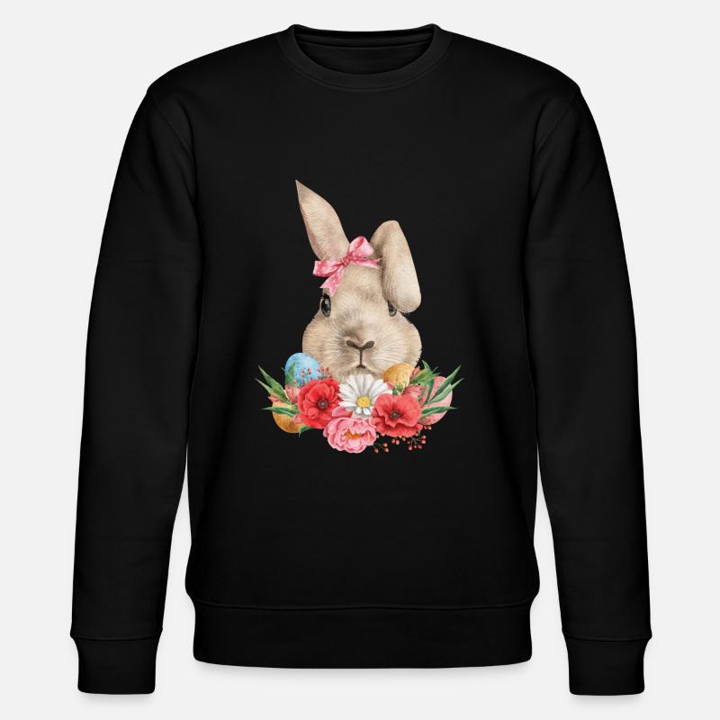 Easter Flowers and Eggs - Stanley/Stella CHANGER Unisex Organic Sweatshirt - black