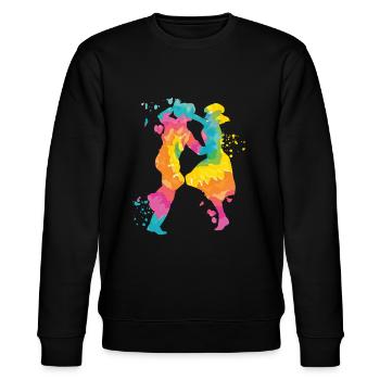 Tanzen Swing 60s Boogie Woogie - Stanley/Stella Unisex Bio-Sweatshirt CHANGER  - Schwarz - Vorne - Nik (191cm) & Marisol (170cm)
