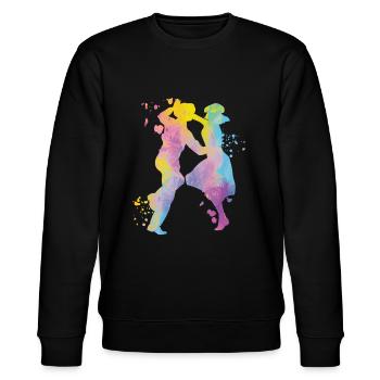 Tanzen Swing 60s Boogie Woogie - Stanley/Stella Unisex Bio-Sweatshirt CHANGER  - Schwarz - Vorne - Nik (191cm) & Marisol (170cm)