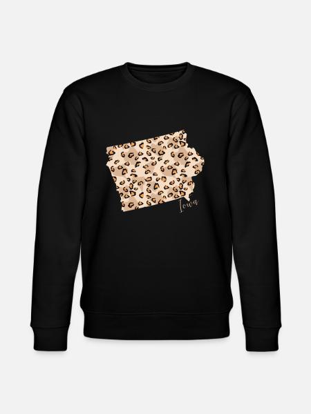 Leopard mønster kort Leo staten Iowa - Stanley/Stella økologisk unisex-sweatshirt CHANGER  - sort