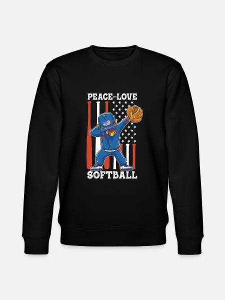 Mädchen Frieden Liebe Softball - Stanley/Stella Unisex Bio-Sweatshirt CHANGER - Schwarz