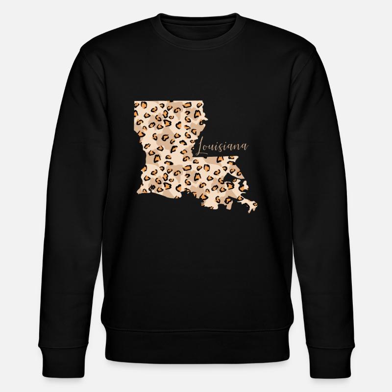 Louisiana leopard pattern card - Stanley/Stella CHANGER Unisex Organic Sweatshirt - black