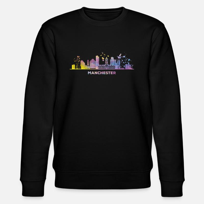 Manchester Skyline Manchester - Sweat bio CHANGER Stanley/Stella Unisexe - noir