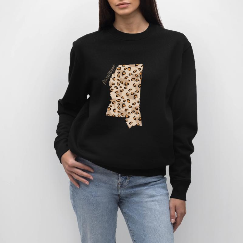 Mississippi Leopard Pattern Map Leo Stanley/Stella CHANGER Unisex Organic Sweatshirt