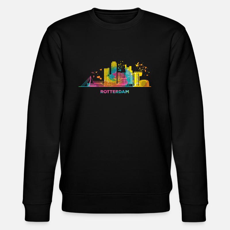 Rotterdam Skyline Rotterdam - Stanley/Stella Unisex Bio-Sweatshirt CHANGER - Schwarz