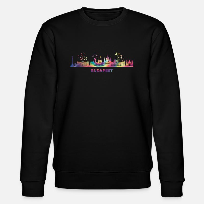 Budapester Skyline Budapest - Stanley/Stella Unisex Bio-Sweatshirt CHANGER - Schwarz