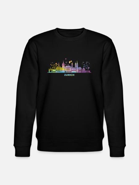 Zuricher Skyline Zurich - Stanley/Stella CHANGER Unisex Organic Sweatshirt - black