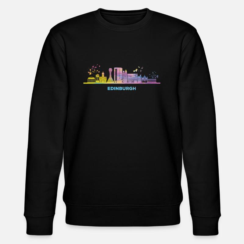 Edinburgh skyline cityscape Edinburgh - Stanley/Stella CHANGER Unisex Organic Sweatshirt - black