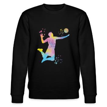 Joueurs de volley-ball enfants beach-volley - Sweat bio CHANGER Stanley/Stella Unisexe - noir - Devant - Nik (191cm) & Marisol (170cm)