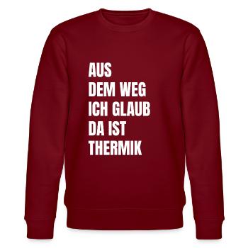 Ich Glaub Da ist Thermik RC Segelflieger - Stanley/Stella Unisex Bio-Sweatshirt CHANGER  - Burgunderrot - Vorne - Nik (191cm) & Marisol (170cm)