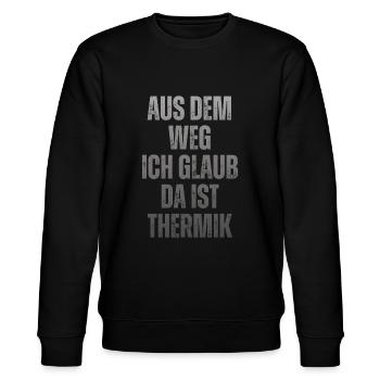 Ich Glaub Da ist Thermik RC Segelflieger - Stanley/Stella Unisex Bio-Sweatshirt CHANGER  - Schwarz - Vorne - Nik (191cm) & Marisol (170cm)