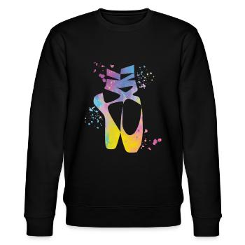 Ballettschuhe Tänzerin Frau Ballerina - Stanley/Stella Unisex Bio-Sweatshirt CHANGER  - Schwarz - Vorne - Nik (191cm) & Marisol (170cm)
