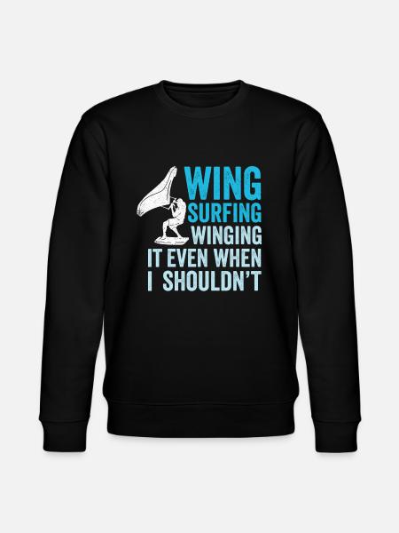 Winging It Wing Foil Wingsurfing - Stanley/Stella CHANGER Unisex Organic Sweatshirt - black
