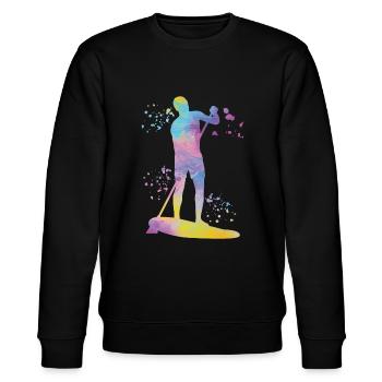 Stand Up Paddling Stand Up Board Sup - Stanley/Stella Unisex Bio-Sweatshirt CHANGER  - Schwarz - Vorne - Nik (191cm) & Marisol (170cm)