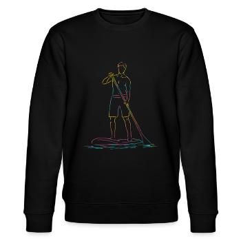 Stand Up Paddling Stand Up Board Sup - Stanley/Stella Unisex Bio-Sweatshirt CHANGER  - Schwarz - Vorne - Nik (191cm) & Marisol (170cm)