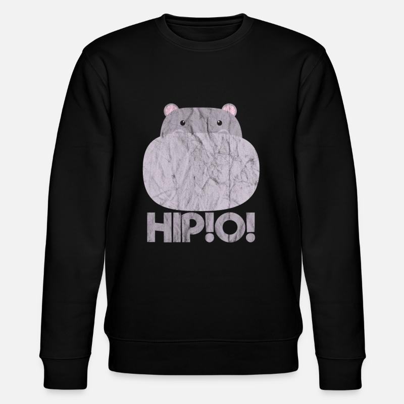 Animals Hippo! - Stanley/Stella Unisex Bio-Sweatshirt CHANGER  - Schwarz