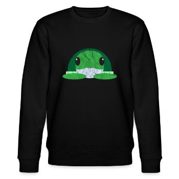 Niedliche Tiere Schildkröte - Stanley/Stella Unisex Bio-Sweatshirt CHANGER  - Schwarz - Vorne - Nik (191cm) & Marisol (170cm)