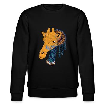Girafe nomade mondiale - Sweat bio CHANGER Stanley/Stella Unisexe - noir - Devant - Nik (191cm) & Marisol (170cm)