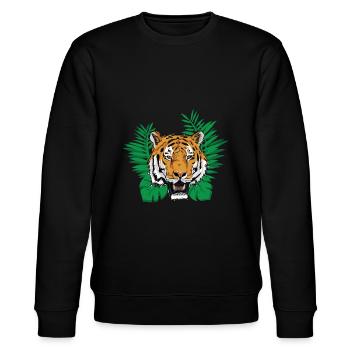 Jungle profonde - tigre - Sweat bio CHANGER Stanley/Stella Unisexe - noir - Devant - Nik (191cm) & Marisol (170cm)