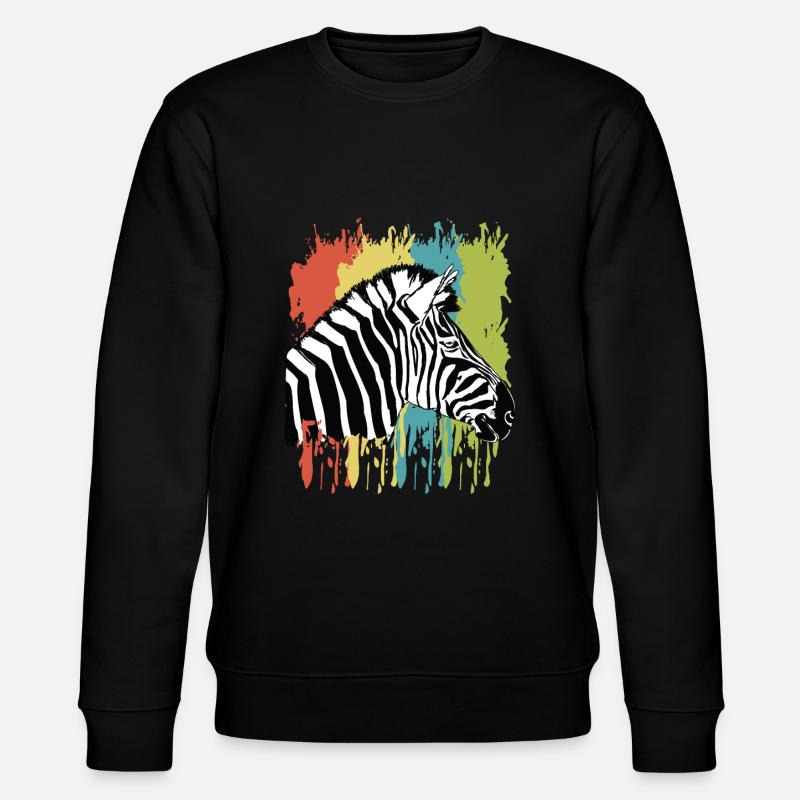 Tierdruck - Zebra - Stanley/Stella Unisex Bio-Sweatshirt CHANGER  - Schwarz