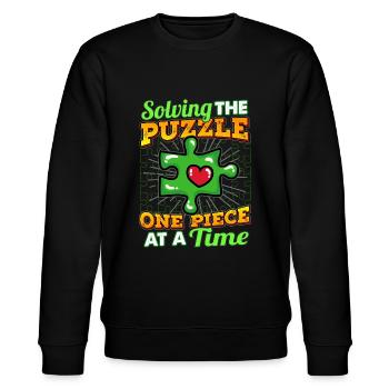 Puzzle puzzle piece - Stanley/Stella CHANGER Unisex Organic Sweatshirt - black - Front - Nik (191cm) & Marisol (170cm)