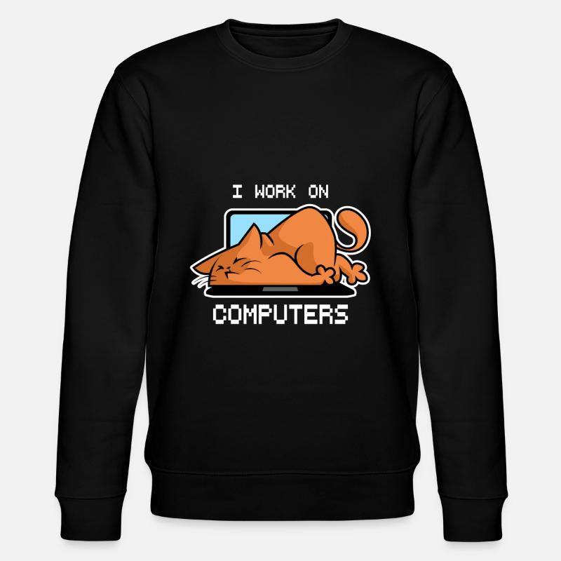 Cat Computer - Stanley/Stella CHANGER Unisex Organic Sweatshirt - black
