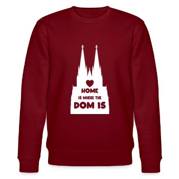 Kölner Dom - Stanley/Stella Unisex Bio-Sweatshirt CHANGER  - Burgunderrot - Vorne - Nik (191cm) & Marisol (170cm)