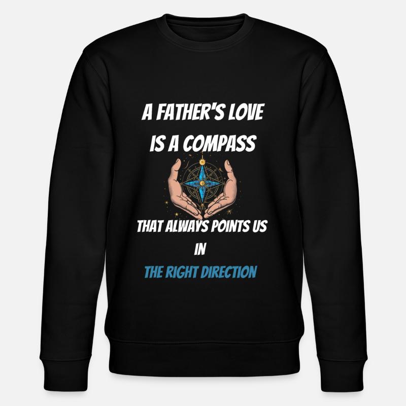 Vaters Liebe ist ein Kompass - Stanley/Stella Unisex Bio-Sweatshirt CHANGER  - Schwarz