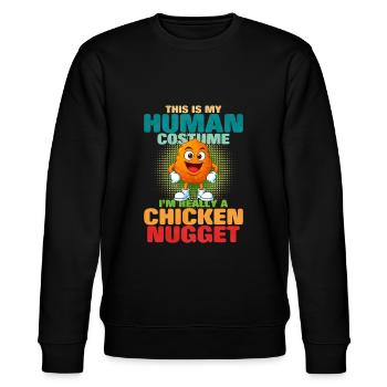 Chicken Nugget - Stanley/Stella Unisex Bio-Sweatshirt CHANGER  - Schwarz - Vorne - Nik (191cm) & Marisol (170cm)