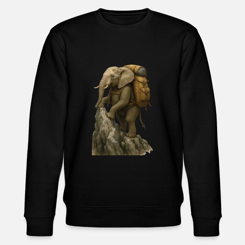 Randonnée à dos d’éléphant - Sweat bio CHANGER Stanley/Stella Unisexe - noir