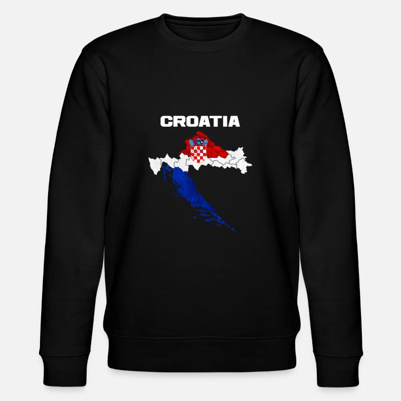 Kroatien - Stanley/Stella Unisex Bio-Sweatshirt CHANGER  - Schwarz