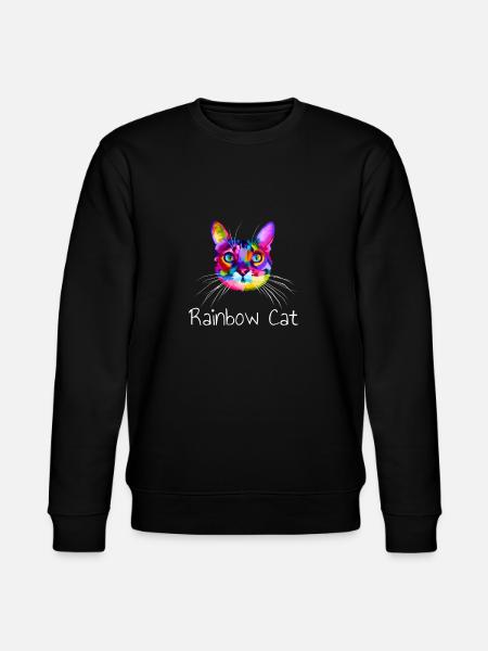 Rainbow cat - Stanley/Stella CHANGER Unisex Organic Sweatshirt - black