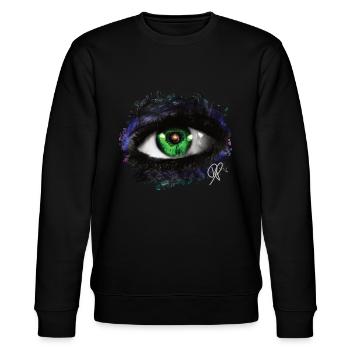 Eye Eye Universe Pupil Iris Graffiti - Stanley/Stella CHANGER Unisex Organic Sweatshirt - black - Front - Nik (191cm) & Marisol (170cm)