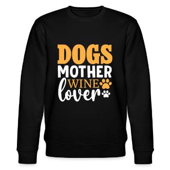 Dogs Mother Wine Lover - Stanley/Stella Unisex Bio-Sweatshirt CHANGER  - Schwarz - Vorne - Nik (191cm) & Marisol (170cm)