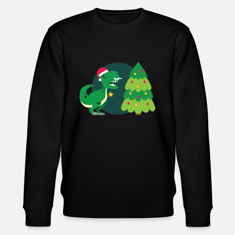 T-Rex hasst Weihnachten - Stanley/Stella Unisex Bio-Sweatshirt CHANGER  - Schwarz