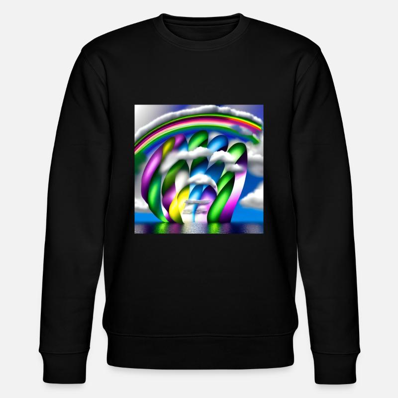 Regenbogen in Wolken - Stanley/Stella Unisex Bio-Sweatshirt CHANGER  - Schwarz