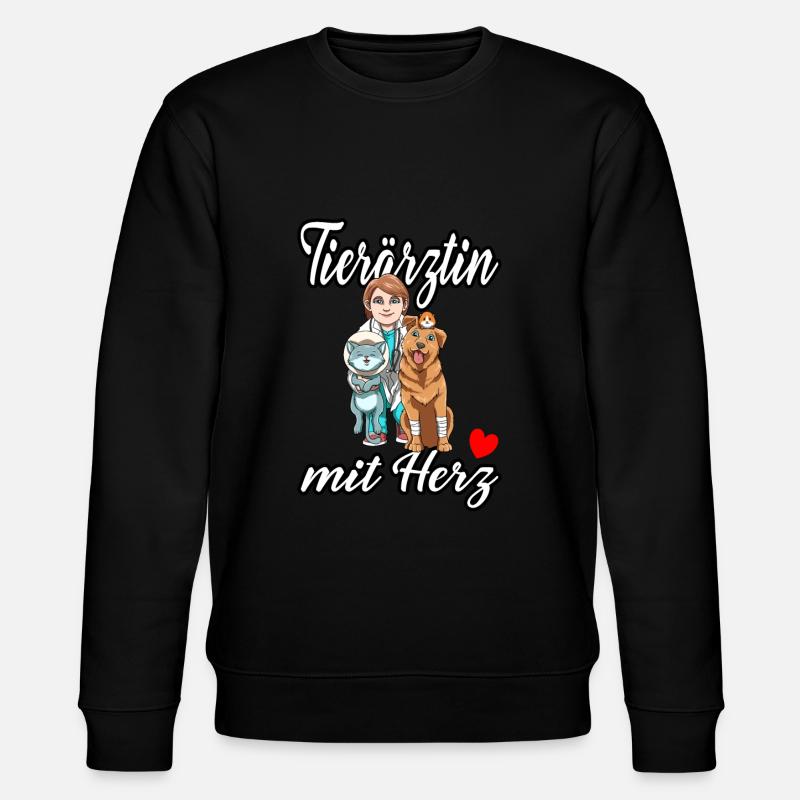 Tierärztin mit Herz - Stanley/Stella Unisex Bio-Sweatshirt CHANGER - Schwarz