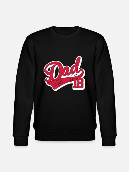 Dad est. ' 18 - Papa since 2018-pregnancy-baby - Stanley/Stella CHANGER Unisex Organic Sweatshirt - black