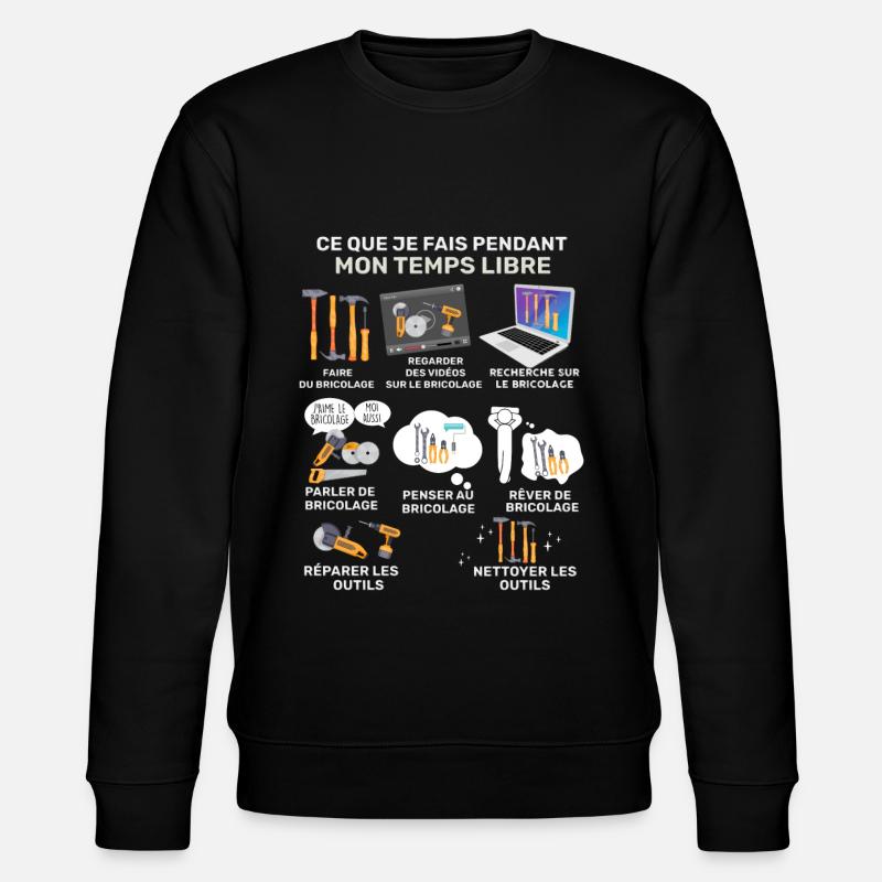 Bricolage outils, construction passion - Sweat bio CHANGER Stanley/Stella Unisexe - noir