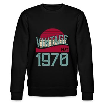 Jahrgang Mai 1970 - Stanley/Stella Unisex Bio-Sweatshirt CHANGER  - Schwarz - Vorne - Nik (191cm) & Marisol (170cm)