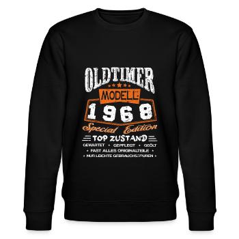Oldtimer Modell 1968 53. Geburtstag - Stanley/Stella Unisex Bio-Sweatshirt CHANGER  - Schwarz - Vorne - Nik (191cm) & Marisol (170cm)