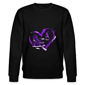 Eislaufen Eisläufer Schlittschuhe Sport Geschenk - Stanley/Stella Unisex Bio-Sweatshirt CHANGER  - Schwarz - Vorne - Nik (191cm) & Marisol (170cm)