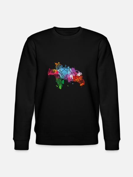 Tortue aquarelle - Sweat bio CHANGER Stanley/Stella Unisexe - noir