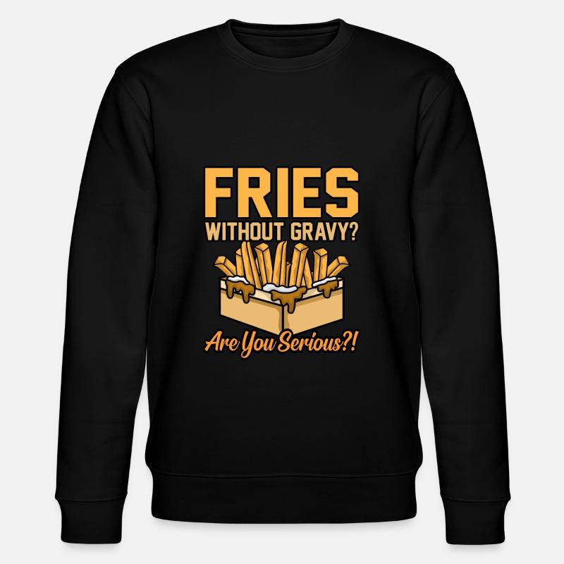 Poutine Kanadisches Fastfood - Stanley/Stella Unisex Bio-Sweatshirt CHANGER  - Schwarz