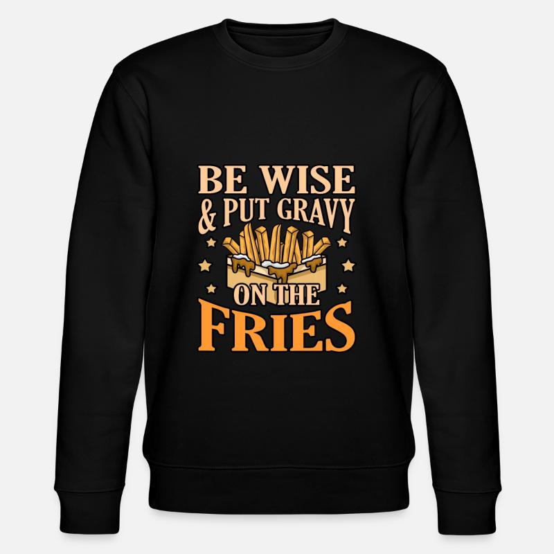 Poutine Kanadisches Fastfood - Stanley/Stella Unisex Bio-Sweatshirt CHANGER  - Schwarz